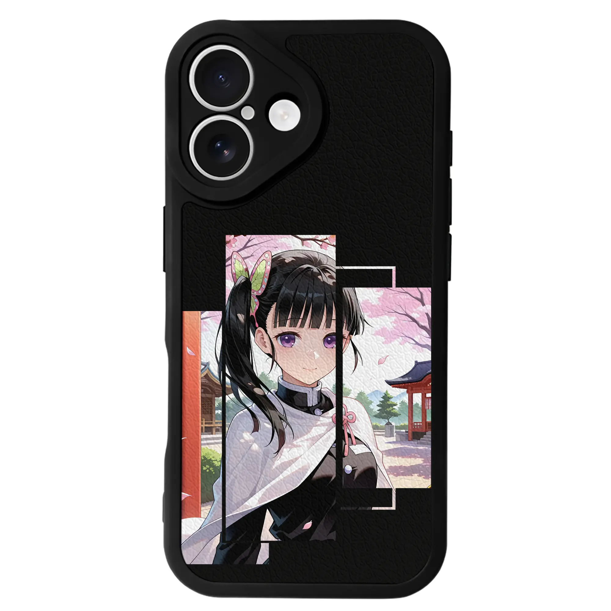 鬼滅の刃 グッズ,栗花落 カナヲ - IPhone 16シリーズ対応 ・ シリコンスマホケース ・ レザー調 ・ 高精度フィット ・ 耐衝撃 ・ ワイヤレス充電対応 ・ 精密カット